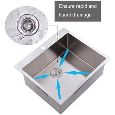New Trending 304 Stainless Steel Kitchen Sinks Amazon Hot Sale Customized Size 30''x22'' Deep-in Commercial Top Mount Kitchen Sink Evier De Cuisine