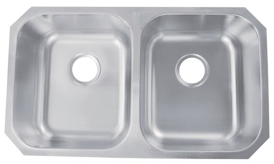 Residential Double Bowl Kitchen Sink 16G Thickness With Large Capacity