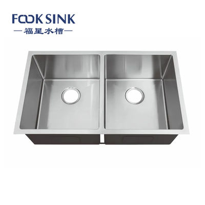 Hot Selling Stainless Steel 50/50 Double Bowl Cuisine Sinks produsen Amerika Serikat Standar Counter Sink Basin Lavatory De Cuisine