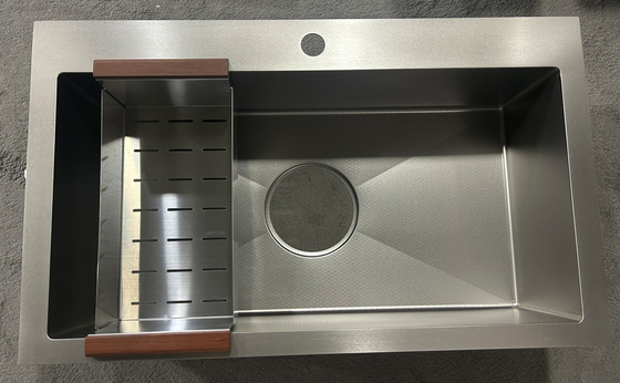 Honey Comb Embossed Steel 304 Sink 185 Big Drain Hold Untuk Pasar Korea