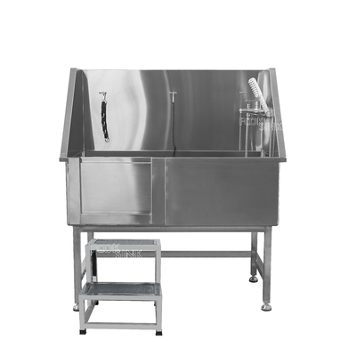 50'Professional stainless steel dog grooming tub stasiun mandi pintu yang bisa dilepas belakang panel facotry derict