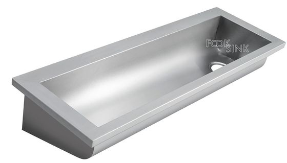 Commercial Wall Mounted Hang Single Wash Trough Basin Utility Stainless Steel 304 untuk pertanian pabrik makanan dan kebun binatang.