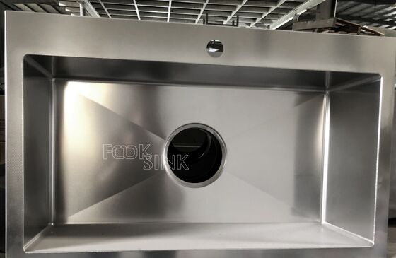 Populer Gaya Korea Top Mount wastafel 860x520mm Cuci Dapur Tulis dengan lubang pembuangan 185mm Honeycomb Nano Cuci tahan goresan Ss304 Stainless Steel Cuci untuk Apartemen Lantai