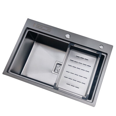 Bak Cuci Sarang Lebah Timbul Untuk Dapur Wastafel Dapur Baja Tahan Karat 304 16/18Gauge Populer Tahan Gores Dan Wastafel Stasiun Kerja Nano Senyap Dengan Aksesori