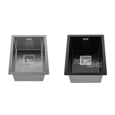 Wastafel Baja Tahan Karat 304 Buatan Tangan Modern Berkualitas Tinggi Mangkuk Tunggal Tebal Nano Hitam Dapur Desain Multifungsi Untuk Bar Rv