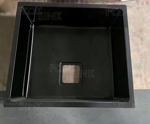Wastafel Dapur Baja Tahan Karat 304 Hitam 54X44Cm Multifungsi PVD Wastafel Buatan Tangan Ukuran Khusus Wastafel Dapur Drop In Kedap Suara Wastafel