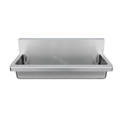Industrial Utility Sink 1800x435mm 304 Stainless Steel Sink Untuk Pabrik Sekolah Bersihin Finish Dinding Dipasang 304 Mudah Untuk Membersihkan Logam Cuci Trough Lavello