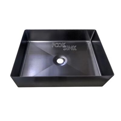 Cuci Kamar Mandi Berat Steel 304 Pvd Hitam Emas Basin Cuci Untuk Toilet Hotel Mewah Di Atas Counter Cuci Kamar Mandi