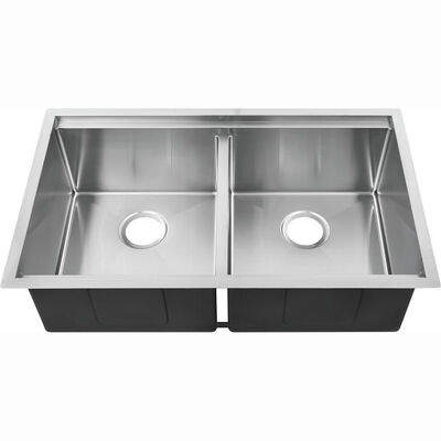 Produksi Profesional Wastafel Dapur Mangkuk Tunggal Ganda Baja Tahan Karat 16 Gauge Wastafel Dapur Bawah Meja Wastafel 33x20 Inci Workstation Ledge Wastafel Undermount Kedalaman 10 Inci